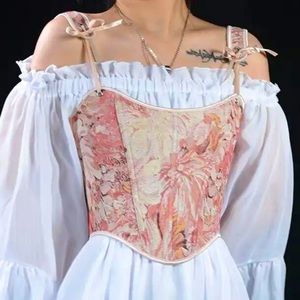 Decorative Cottagecore Renaissance lace up corset  in size M
